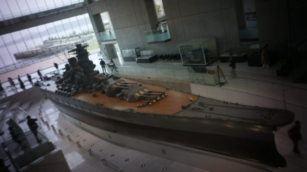 10分の1戦艦「大和」斜め前からの写真　SONY NEX-5＋Wtulensで撮影